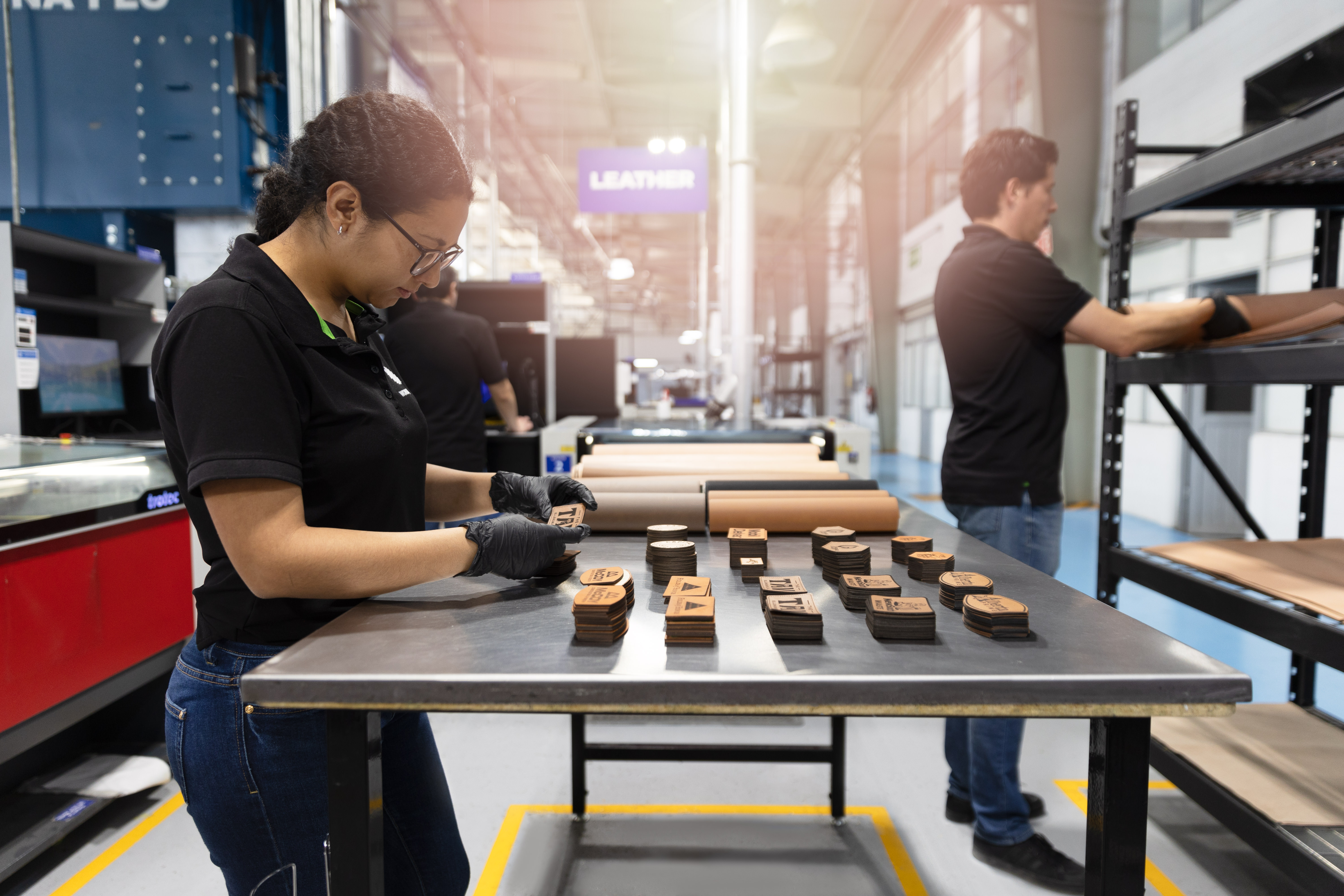 World Emblem Operators working on Leather Patches