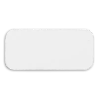Pack of 25 - 3.625" x 1.625" - Blank Rectangle Patch - White Fabric with Merrow White Border - Industrial Backing