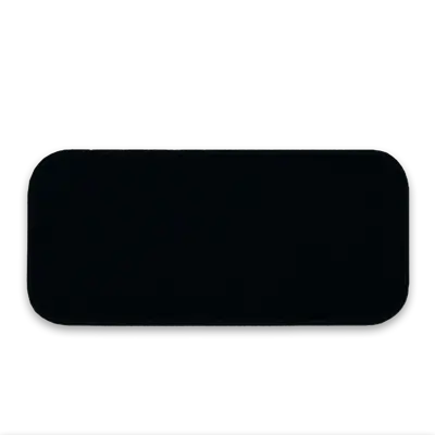 Pack of 25 - 3.625" x 1.625" - Blank Rectangle Patch - Black Fabric with Embroidered BlackBorder - Industrial Backing