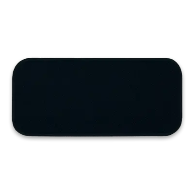 Pack of 25 - 3.625" x 1.625" - Blank Rectangle Patch - Charcoal Fabric with Embroidered Smokey Grey Border - Industrial Backing