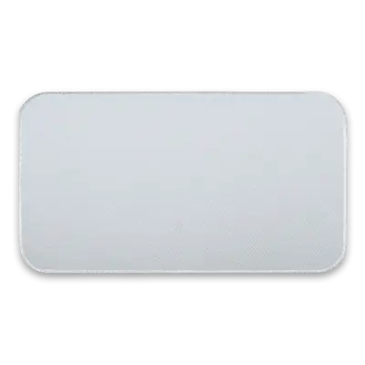 Pack of 25 - 4.5" x 2.5" - Blank Rectangle Patch - White Fabric with Embroidered White Border - Industrial Backing