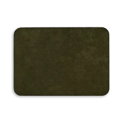 Pack of 25 - 3.5" x 2.5" - Blank Rectangle Patch - Faux Suede Military Green - Heat Applied Backing