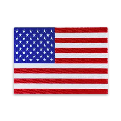 Pack of 25 - 2.5" x 1.75” - Official United States Flag Patch - Flexstyle® Textured -  Peel & Stick Backing