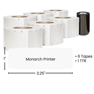 3.25" x 1" - Thermal ID Kit - 6 Rlsl 1TTR Monarch 3600 L