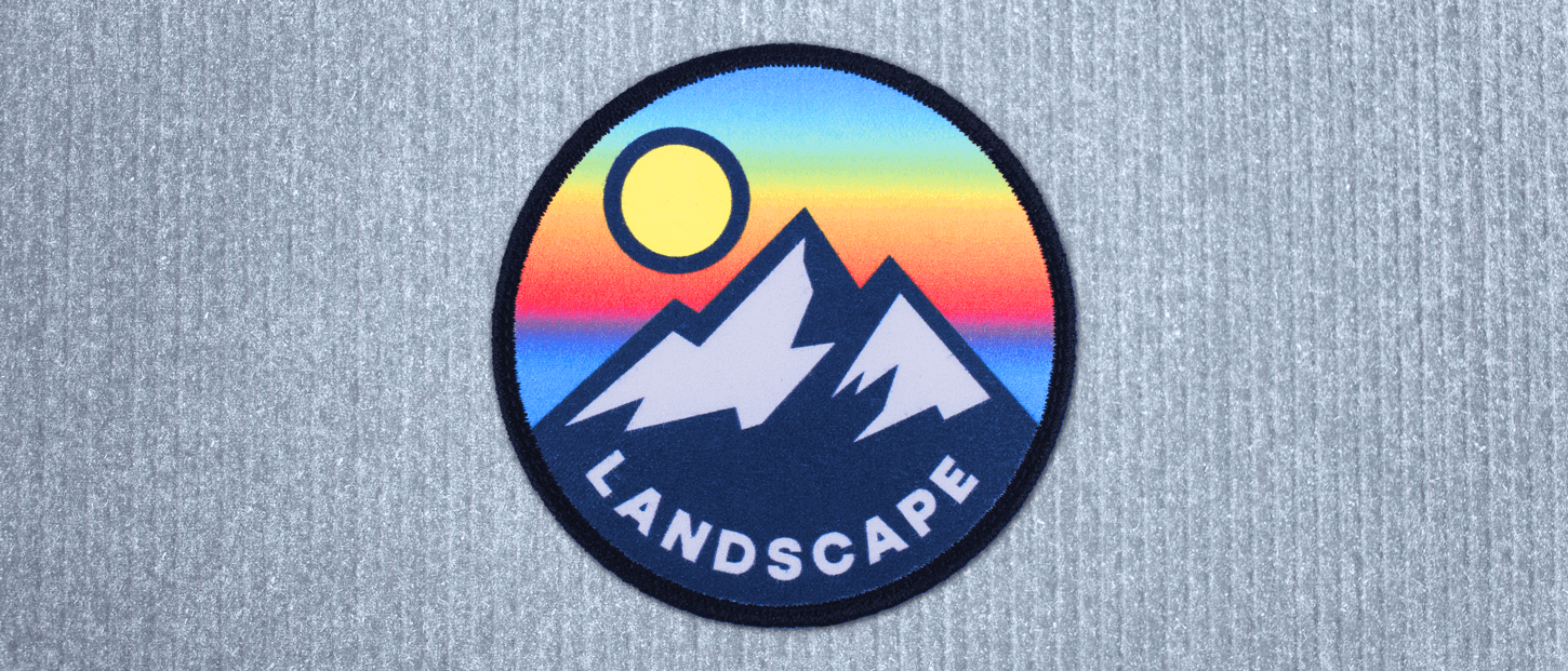Sublimated Faux Suede mountain landscape patch