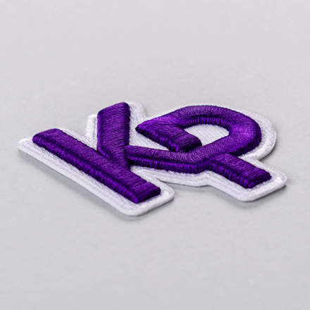 3D Embroidered KP patch laid at a hard angle