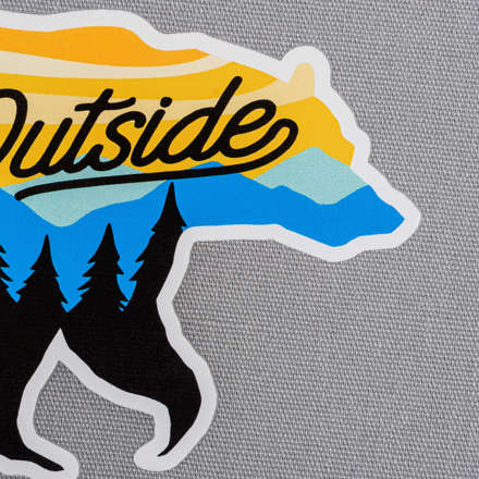 Full Color Heat Transfer Go outside bear close up