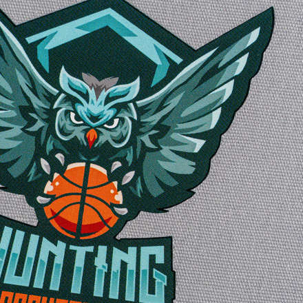 Full Color Heat Transfer Hunting Basketball close up