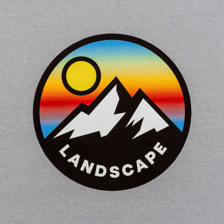 Full Color Heat Transfer mountain landscape laid flat