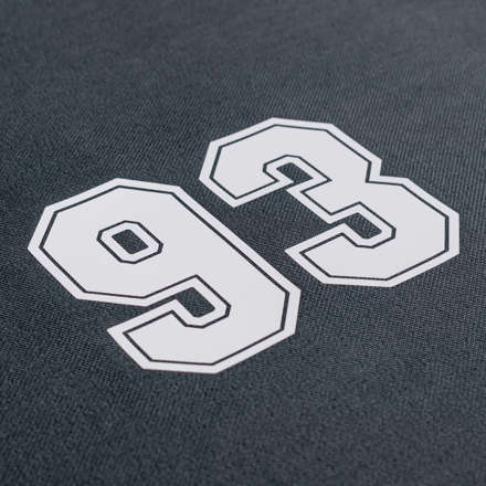 Plotter Cut number 93 laid at a hard angle