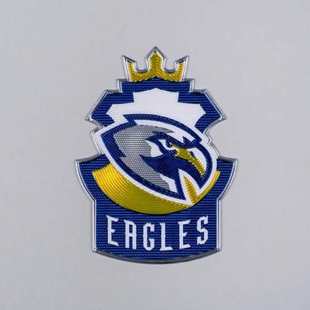 FlexStyle Textured Metallic eagles emblem laid flat