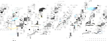 Hotronix Air Fusion IQ Heat Press parts pulled apart with labeled numbers ranging from 1 to 149