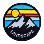 3D Embroidered mountain landscape patch