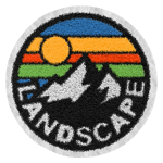 Chenille mountain landscape patch