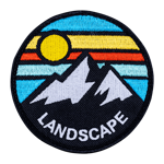 Embroidered mountain landscape patch