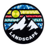 FlexStyle Beveled Metallic mountain landscape emblem