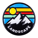 FlexStyle Domed Metallic mountain landscape emblem