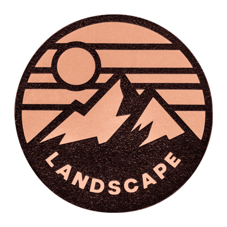 Natural Genuine Leather mountain landscape patch