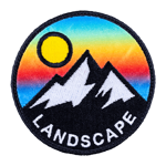 Print Stitch mountain landscape patch