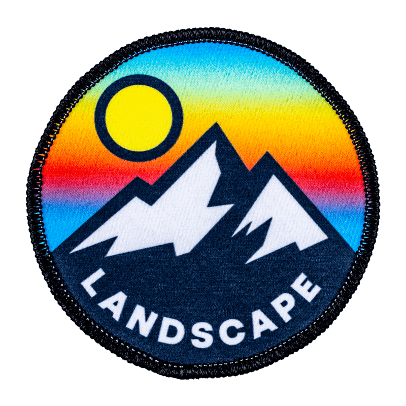 Sublimated mountain landscape patch
