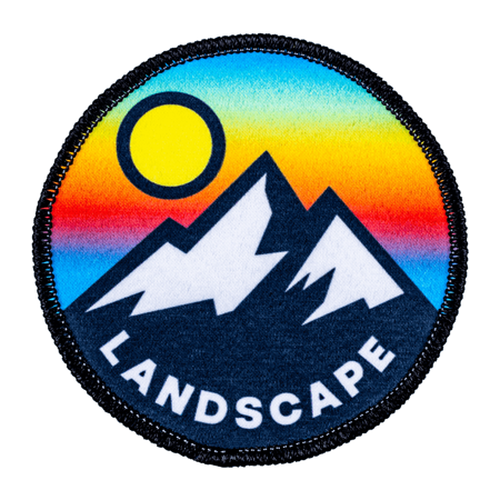 Sublimated mountain landscape patch